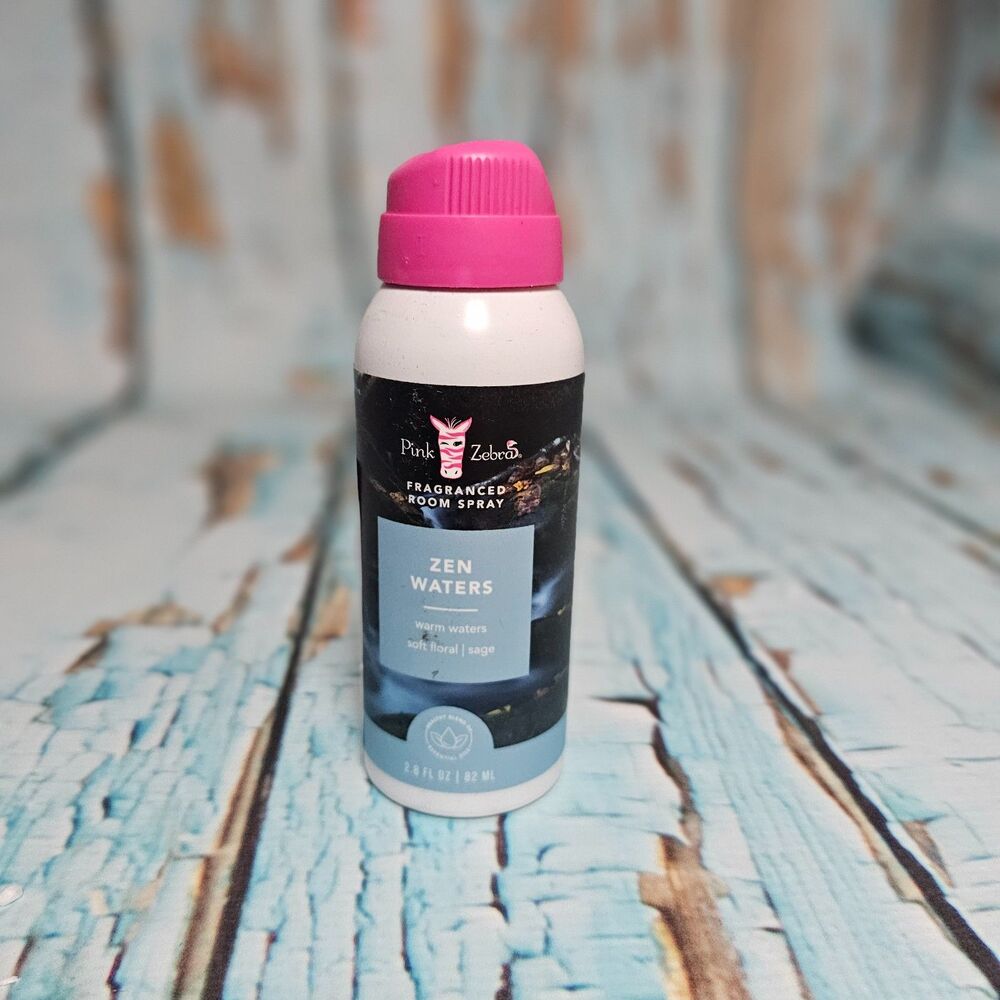 Pink Zebra Zen Waters Room Spray 2.8 oz Air Freshener Soft Floral Sage Scent